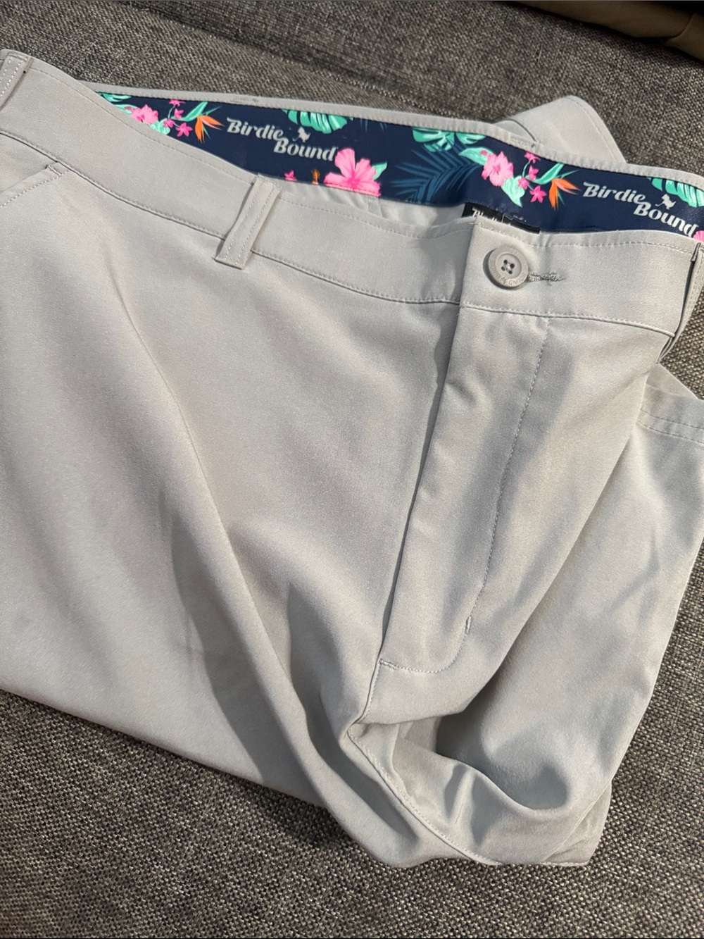 Birdie Bound Light Gray Men's Chino Pants
